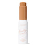 ColourPop Pretty Fresh Tinted Foundation Balm in Dark 17, open twist-up stick showing a warm deep tan shade, standing upright in a white tube with peach βPretty Freshβ lettering on a clean white background.