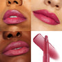ColourPop Lippie Stix Songbird delivering creamy rosy-berry color - shown applied on two modelsβ lips and swatched beside the twist-up bullet - close-up collage on white background highlighting satin finish and full-coverage pigment.