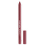 ColourPop Lippie Pencil Bounce stands upright with its cap off, revealing a sharpened rosy‑mauve tip; matte rose tube with white logo, cap set beside on a clean white background.