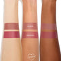 ColourPop Cream Blush “Obviously” swatched as rosy‑mauve bands on three forearms, shown beneath the “A-LISTER” shade for comparison; two horizontal stripes per arm display pigment and coverage with a ColourPop logo at the bottom.