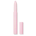 Colourpop Disco Disco Shadow Stix eye crayon standing upright with cap off, revealing a shimmering light pink cream eyeshadow tip, shown on a white background for a clean, minimal product shot.