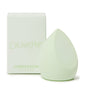 Mint green teardrop Complexion Blending Sponge standing upright beside its ColourPop box, featuring a pointed tip and flat edge for seamless foundation and concealer application; ColourPop Makeup Tools & Accessories.