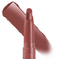 Toasty ColourPop Lippie Stix displays a creamy warm rosy-brown swatch on white, with the twist-up bullet shown close-up for precise application.