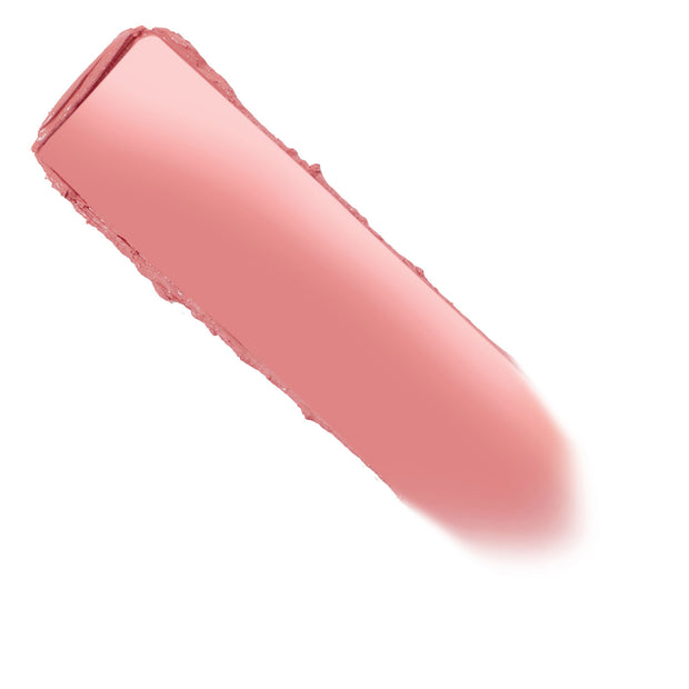 Caramella Lippie Stix swatch sweeping diagonally in one smooth stroke, displaying a creamy peachy-pink nude color with a satin finish on a clean white background, showcasing the ColourPop Lippie Stix shade.