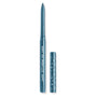 ColourPop Crème Gel Liner Outer Space shown uncapped with twist-up tip extended, metallic teal barrel labeled CREME GEL LINER and a matching cap decorated with moons, stars, and hearts, set against a clean white background.