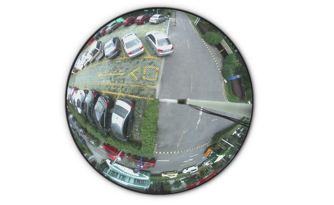 how a fisheye effct looks like on a 180-degreee camera