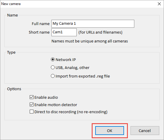 Add Camera in Blue Iris Step One